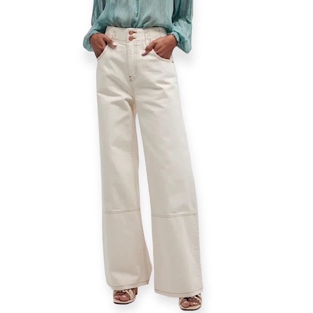 Ulla Johnson Denim Margot High Rise Wide Leg Jeans